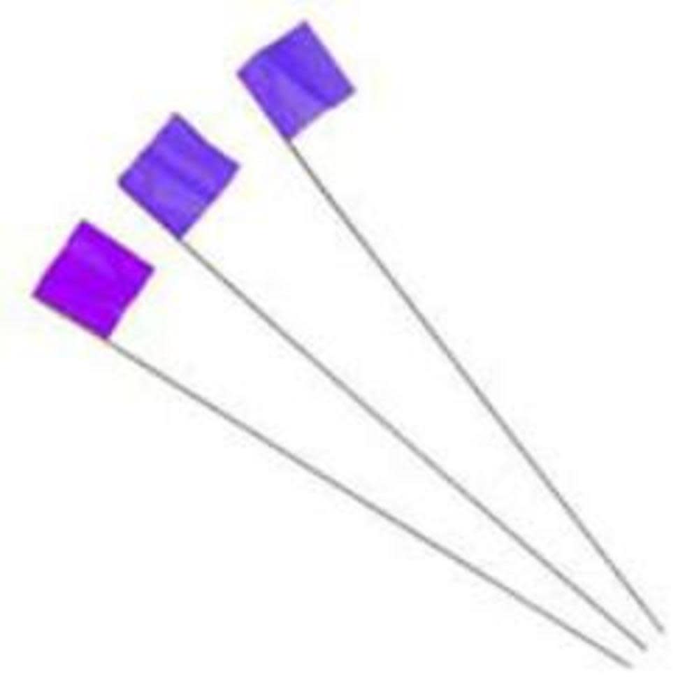 Irwin 2-1/2 In. x 3-1/2 In. x 21 In. Blue Stake Flags 100 Pc. - Flockneti