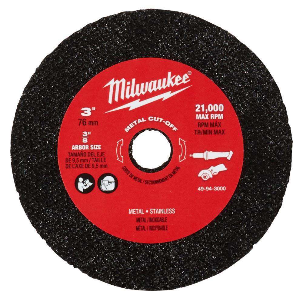 Milwaukee 3 in. Metal Cut Off Wheel 3 pk - Flockneti
