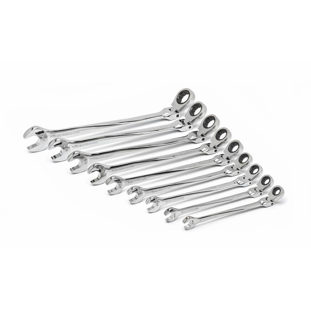 GEARWRENCH Flex Combination Ratcheting Wrench Set 9 Pc. XL X-Beam SAE - Flockneti