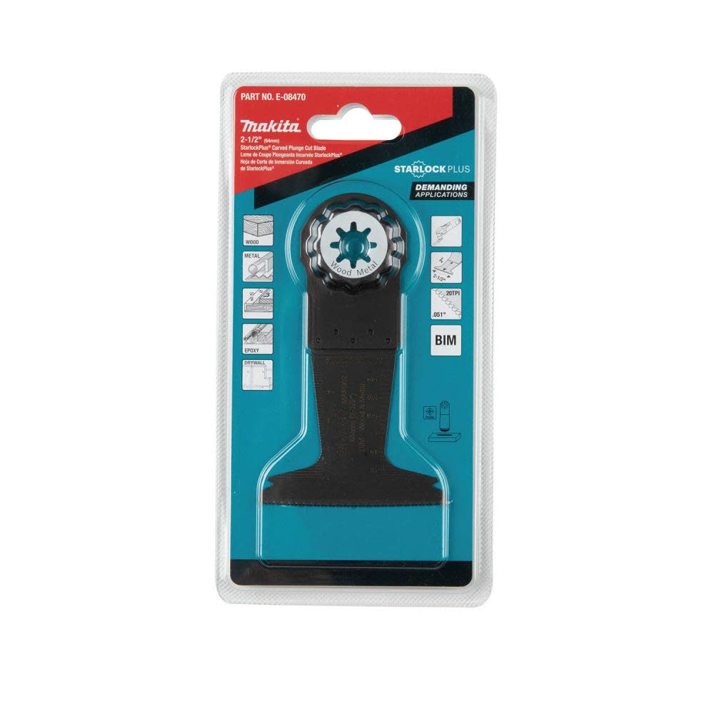 Makita StarlockPlus Oscillating Multi Tool 2 1/2″ Bi Metal Curved Plunge Cut Blade - Flockneti