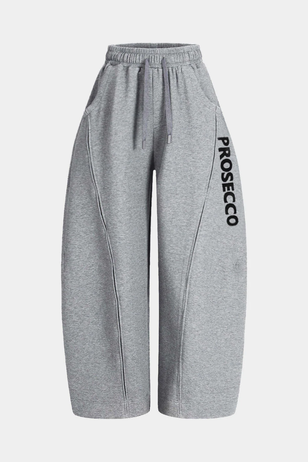Letter Print Stitching Detail Trousers - Flockneti