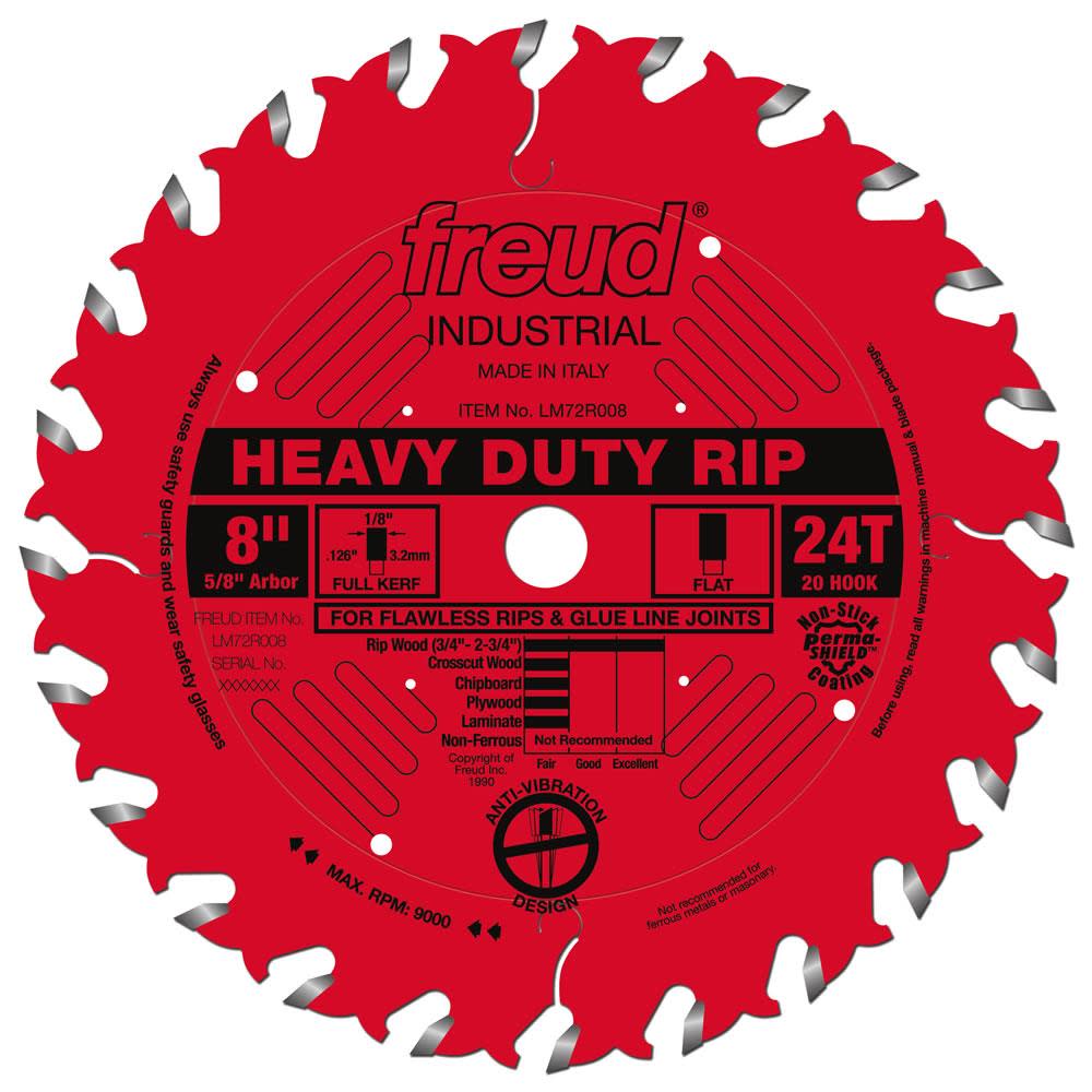 Freud 8″ Heavy-Duty Rip Blade with Perma-SHIELD Coating - Flockneti