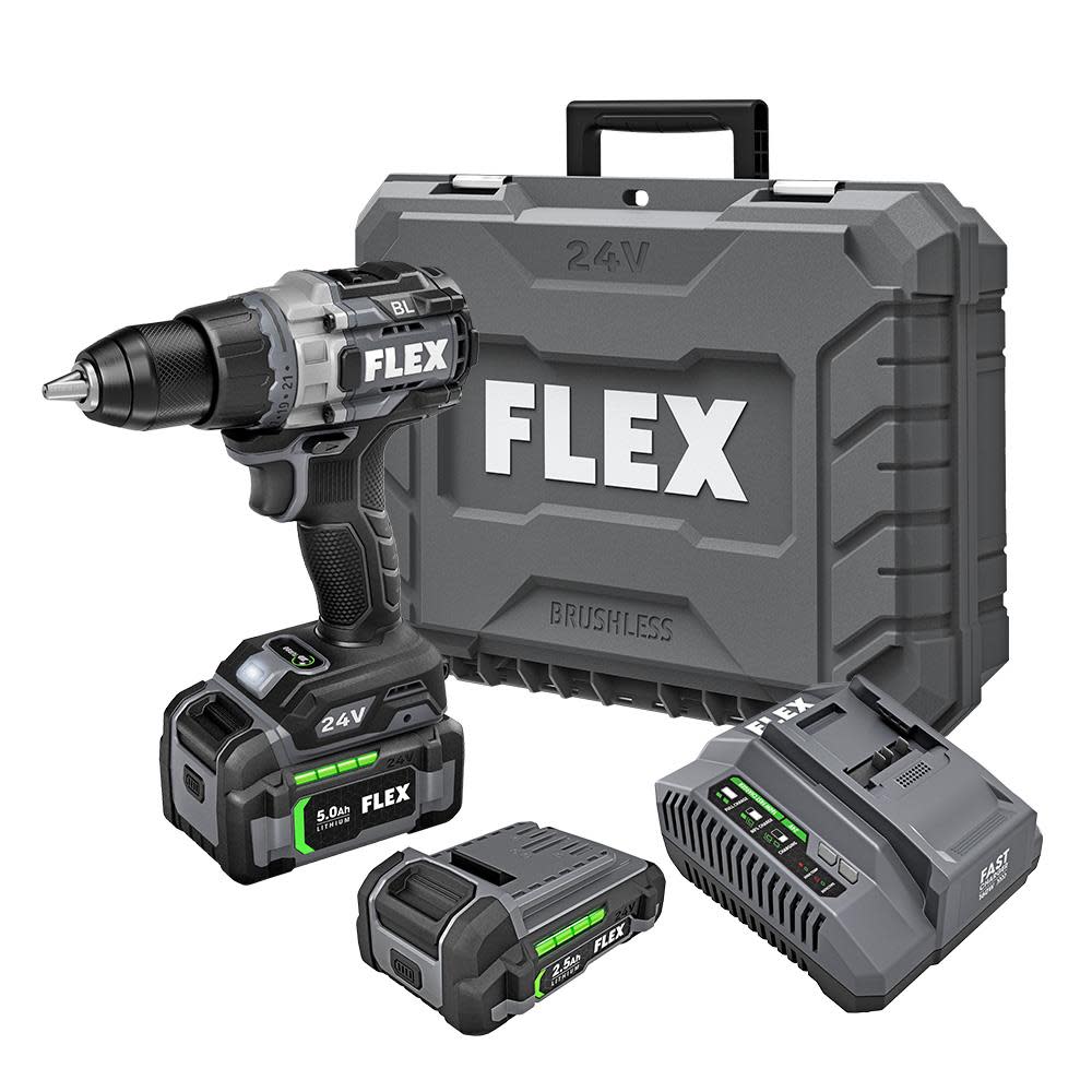 FLEX 24V 1/2″ 2-Speed Drill Driver With Turbo Mode Kit - Flockneti