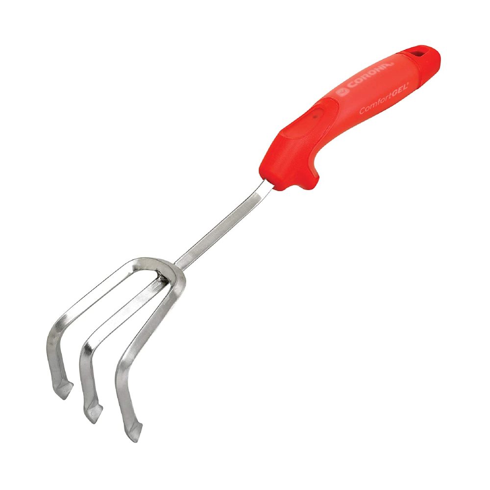 Corona Hand Cultivator 7″ ComfortGEL Stainless Steel 3 Tine - Flockneti