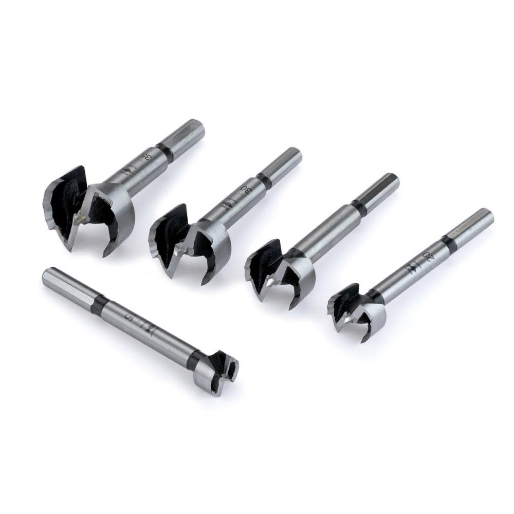 Fisch 5 pc Wood Box Metric Forstner Bit Set - Flockneti