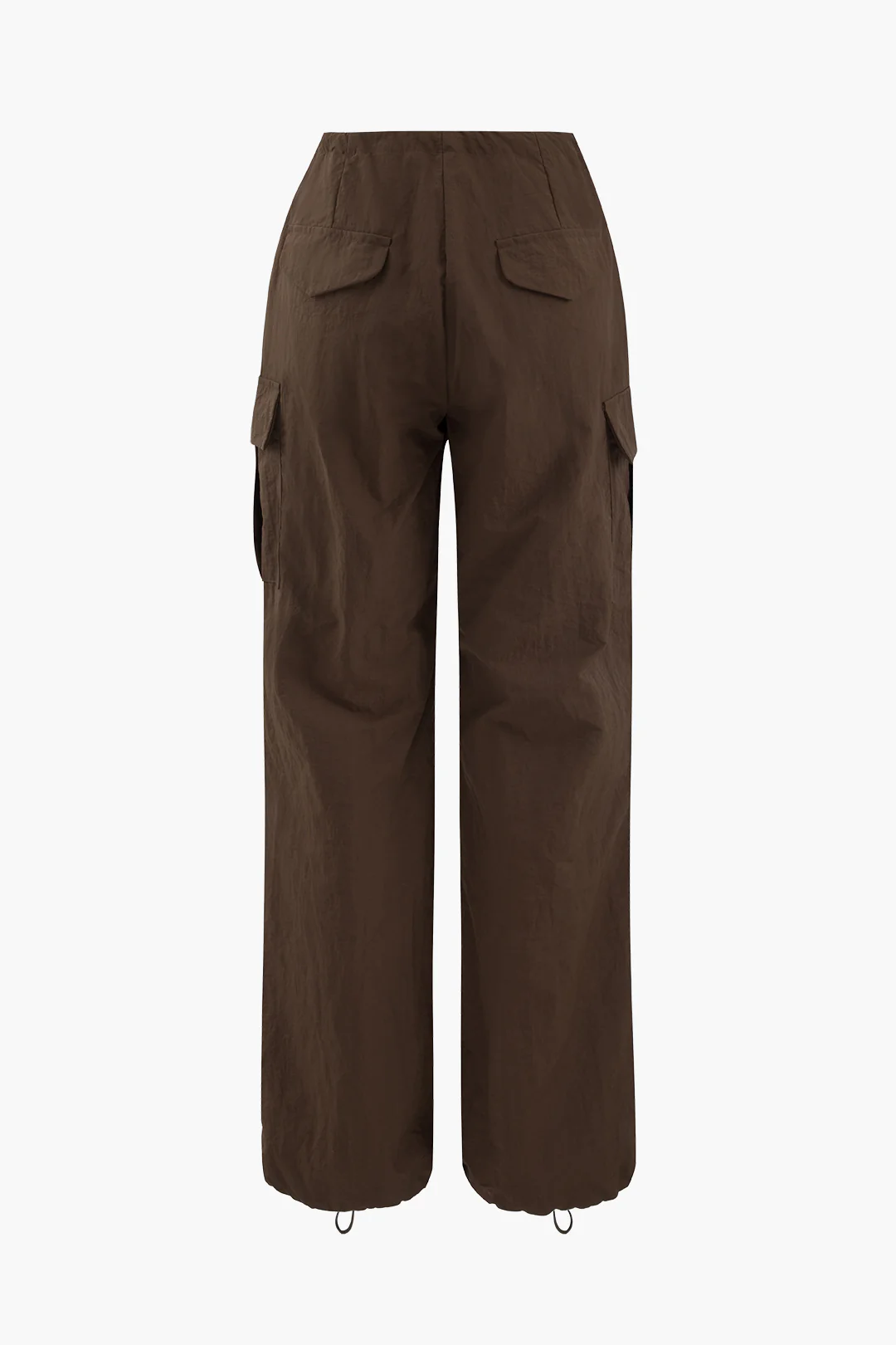 Ruched Drawstring Pocket Low Waist Pants - Flockneti