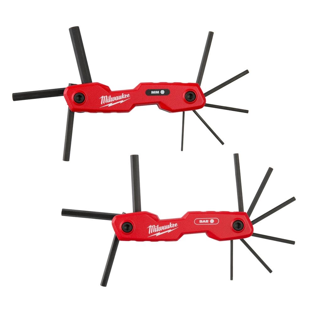 Milwaukee 17 Key Folding Hex Key Sets SAE/Metric 2pc - Flockneti