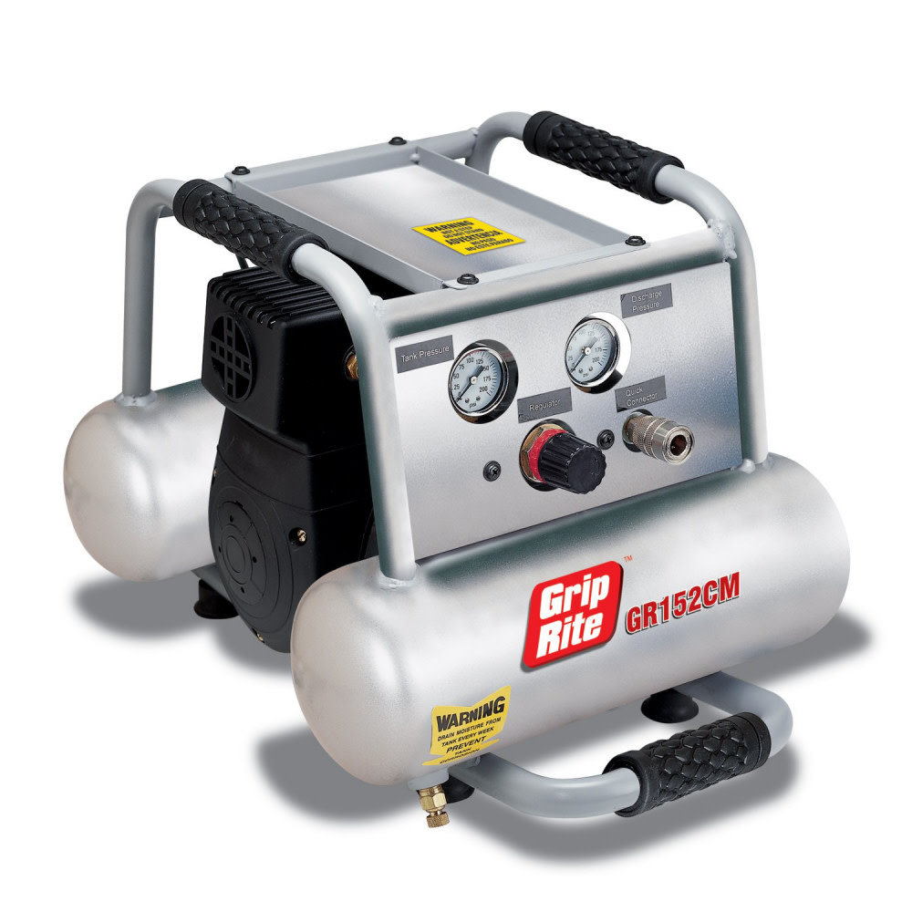 Grip Rite 2HP 2 Gal Twin Tank Air Compressor - Flockneti