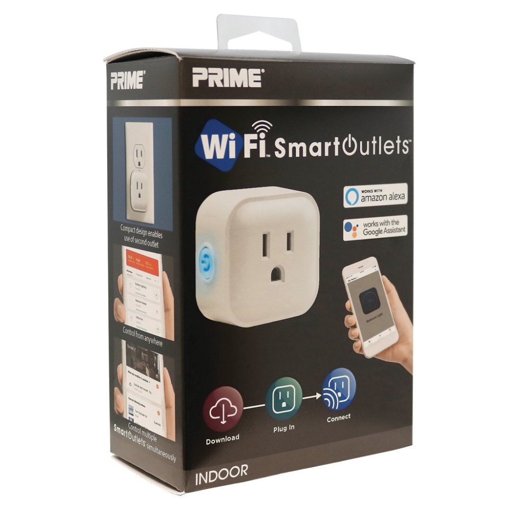 Prime 1 Outlet Indoor WiFi Remote Control Smart Outlet - Flockneti