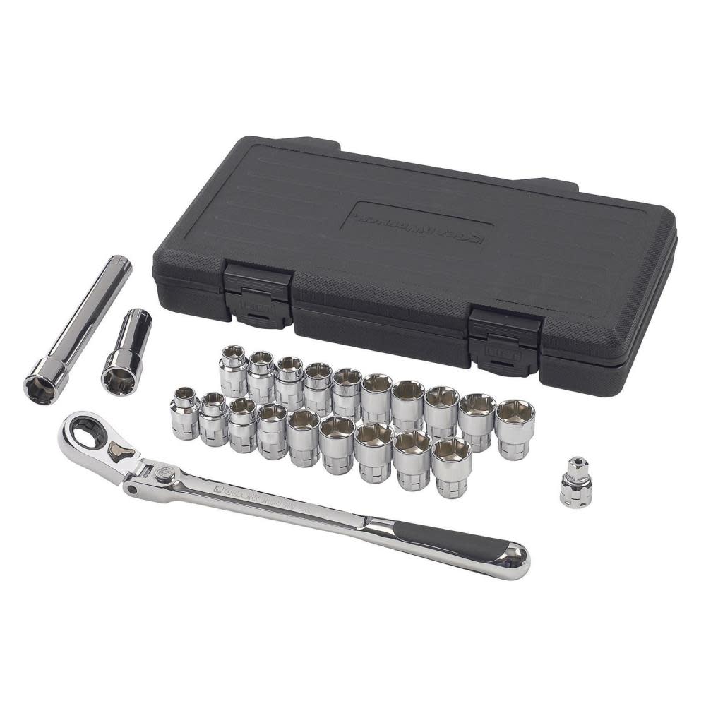 GEARWRENCH 23Pc Pass-Thru 3/8 Drive SAE and MM Set - Flockneti