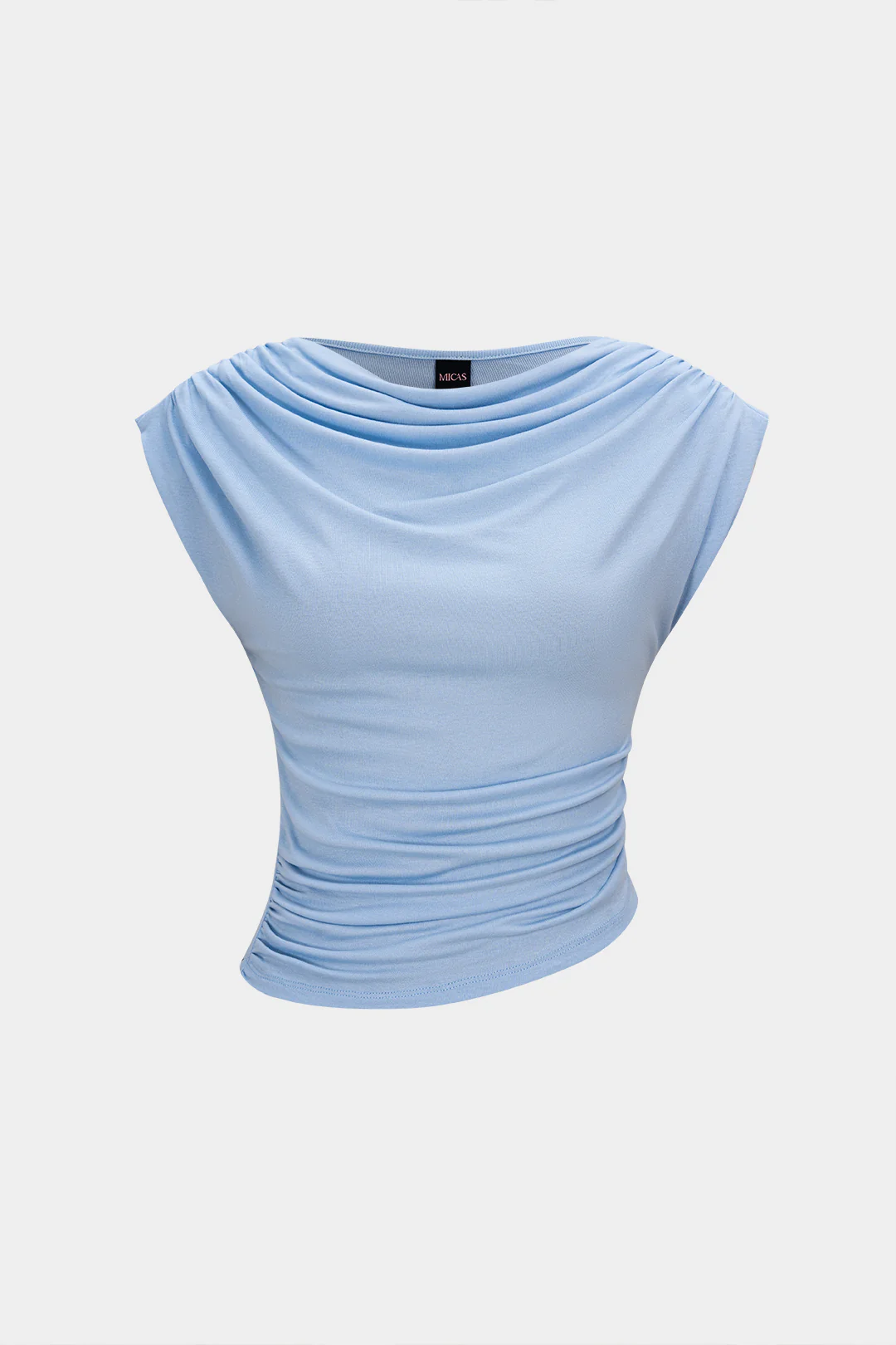 Solid Ruched Asymmetrical Tank Top - Flockneti