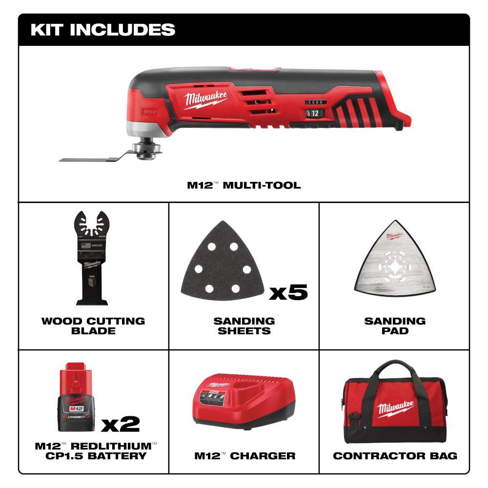 Milwaukee M12 Cordless Lithium-Ion Multi-Tool Kit - Flockneti