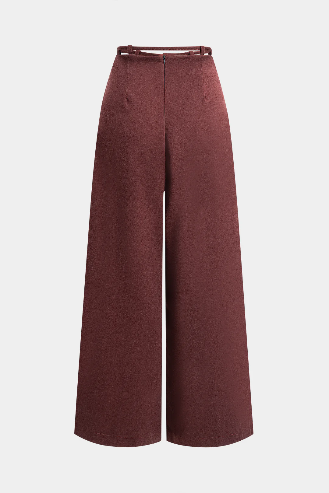 Ruched Tie-Up Zipper Wide Leg Pants - Flockneti