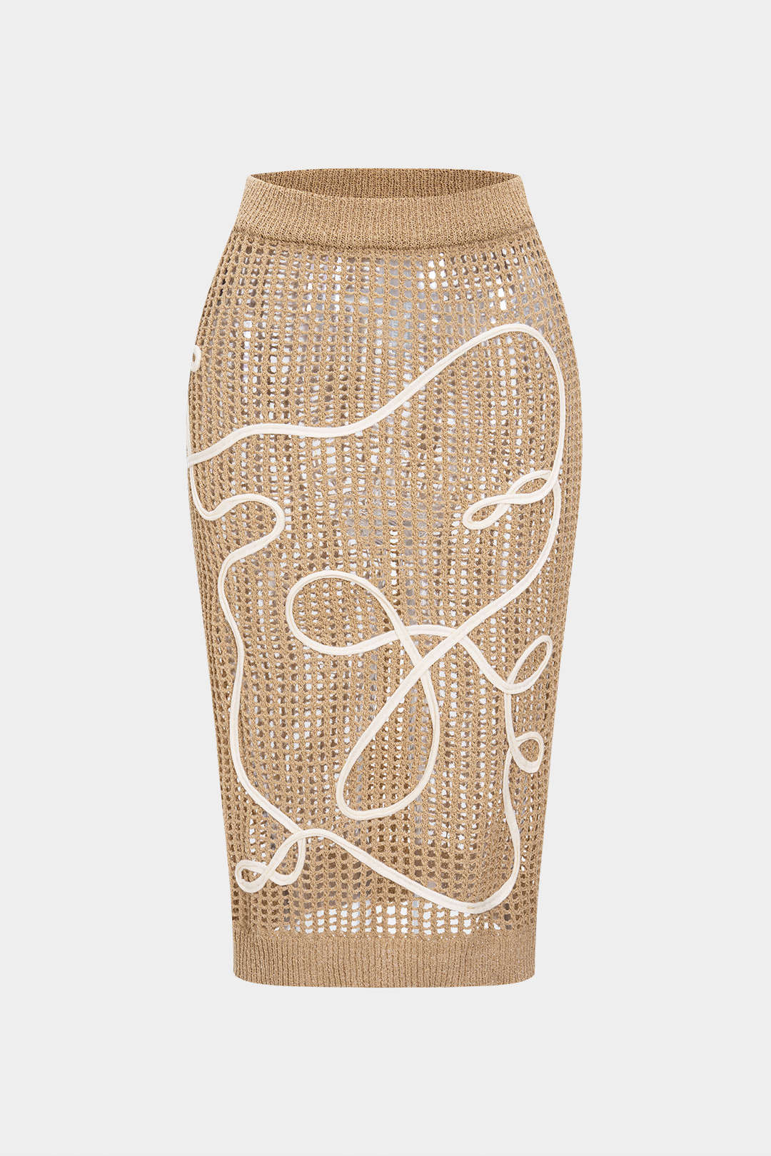 Knit 3D Embroidery Print Skirt - Flockneti