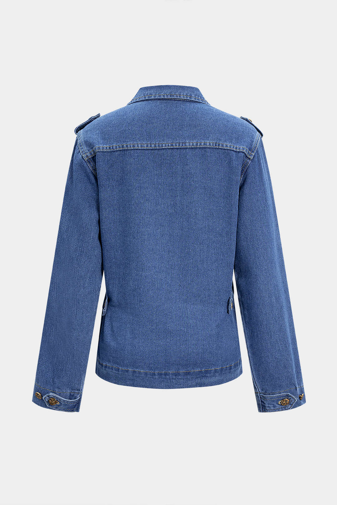 Denim Button Pocket Outerwear - Flockneti