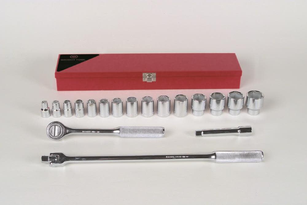 Wright Tool 1/2 In. Drive 18 pc. 6 pt Socket Set - Flockneti