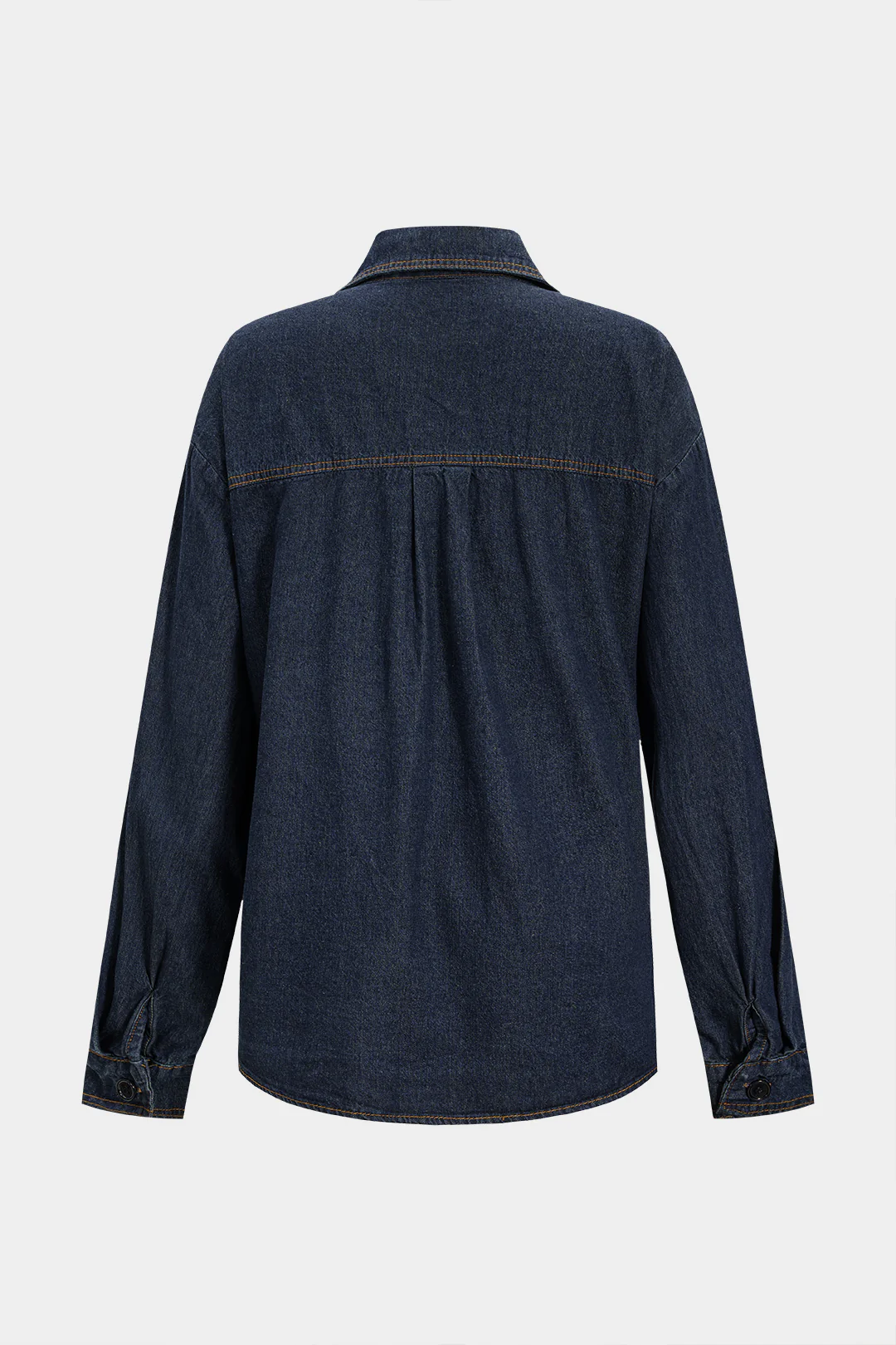 Denim Asymmetrical Metallic Buckle Outerwear - Flockneti