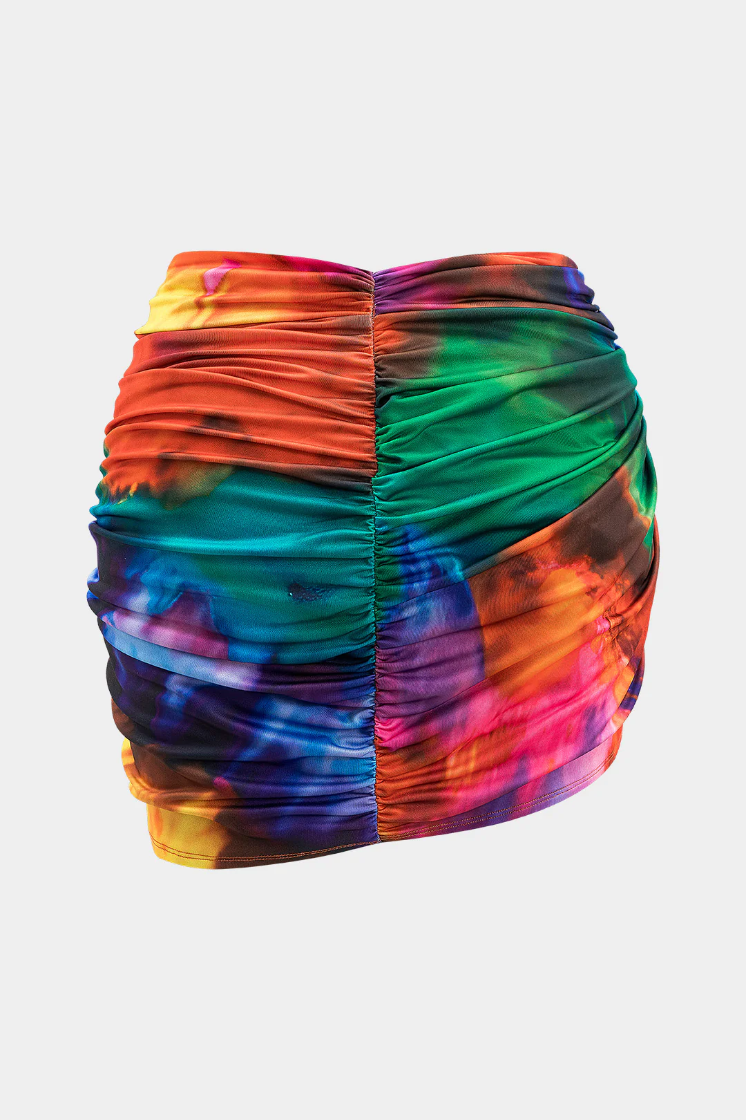 Plus Size Tie Dye Print Ruched Twist Knot Skirt - Flockneti