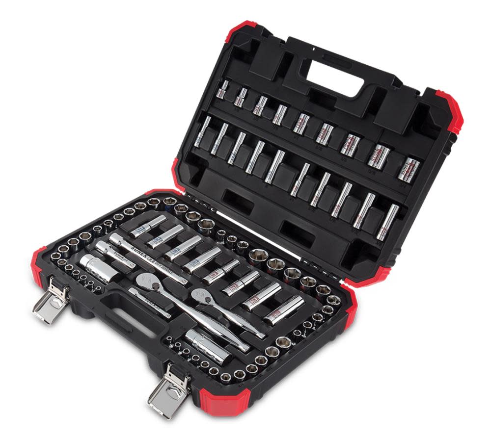 Sunex 79 Pc Chrome Socket Set 1/4 In. 3/8 In. Drive - Flockneti