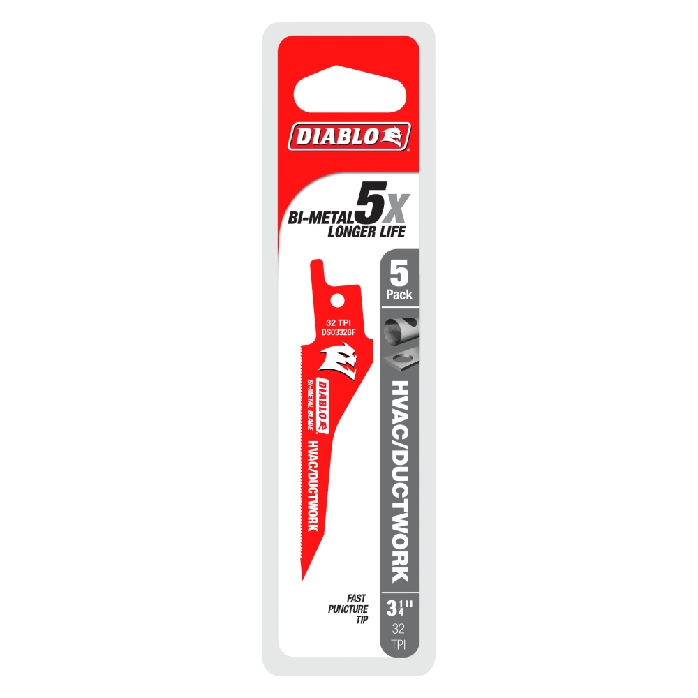 Diablo Tools 3 1/4″ HVAC/Ductwork Bi Metal Reciprocating Blade - Flockneti