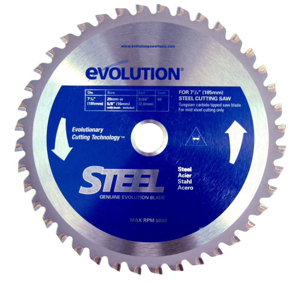 Evolution Power Tools 7-1/4 in. 40 Teeth TCT Mild Steel Cutting Blade - Flockneti