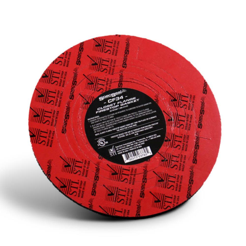 Specified Technologies Inc SpecSeal – Closet Flange Firestop Gasket 3″ or 4″ – CF34 - Flockneti