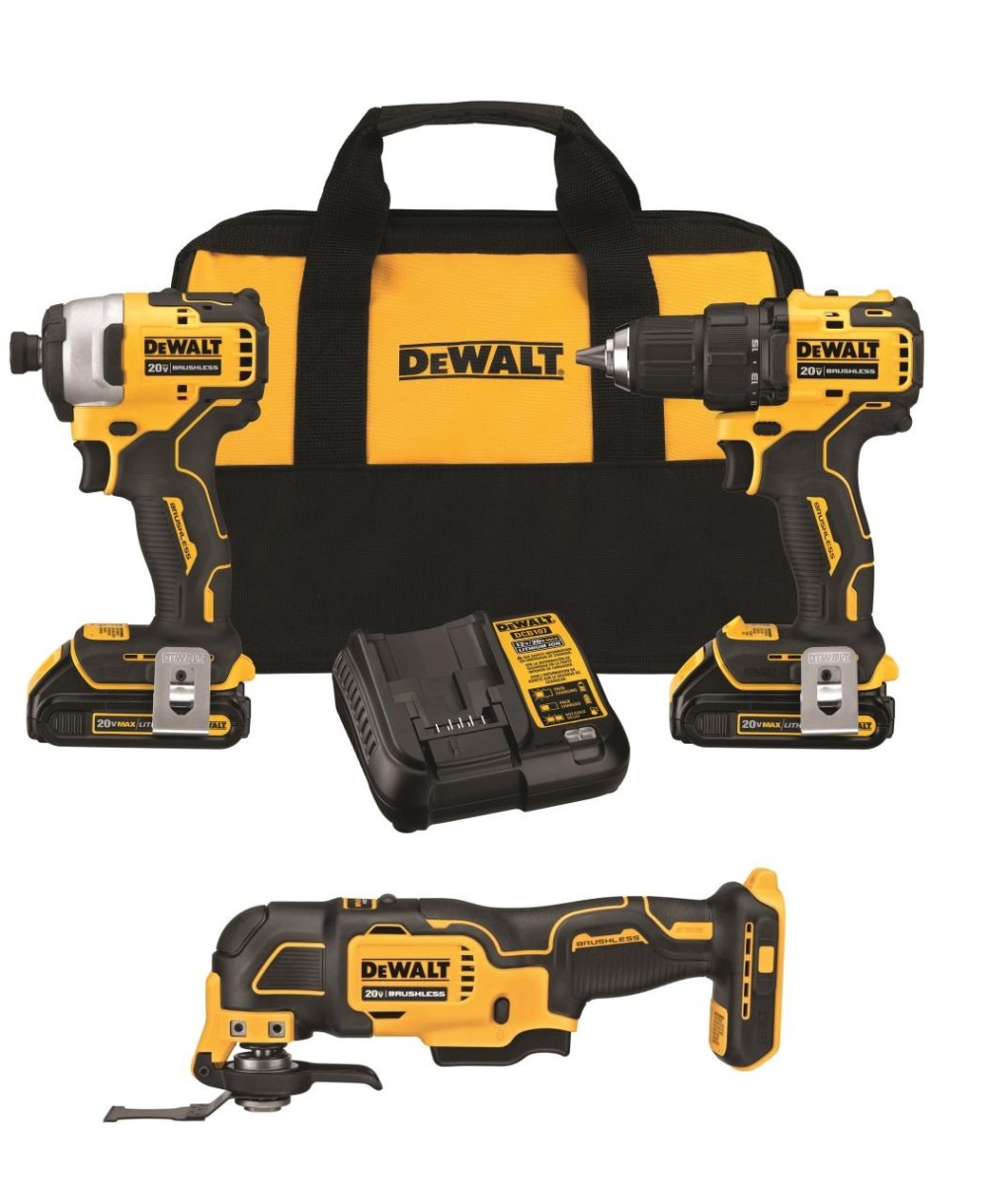 DEWALT 20V MAX Atomic Compact 3 Tool Combo Kit Bundle - Flockneti
