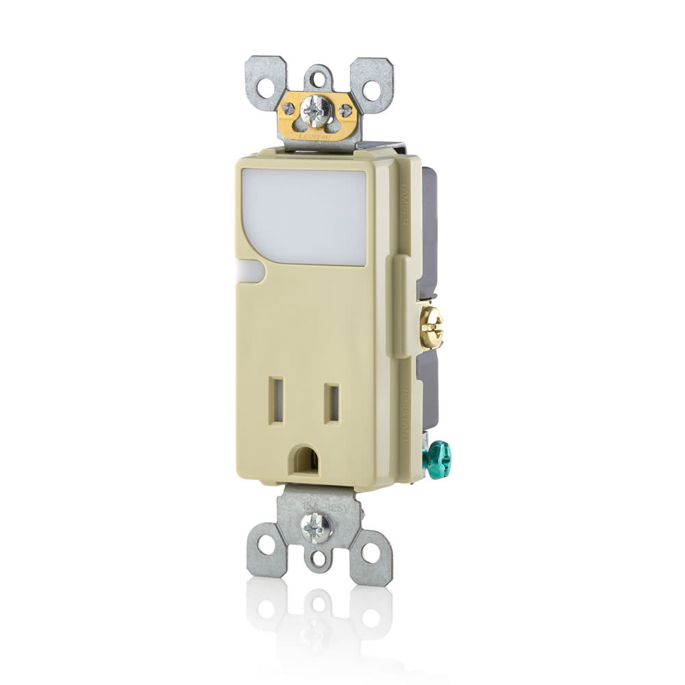 Leviton 15A 125VAC Ivory Combination Decora Receptacle/Outlet - Flockneti