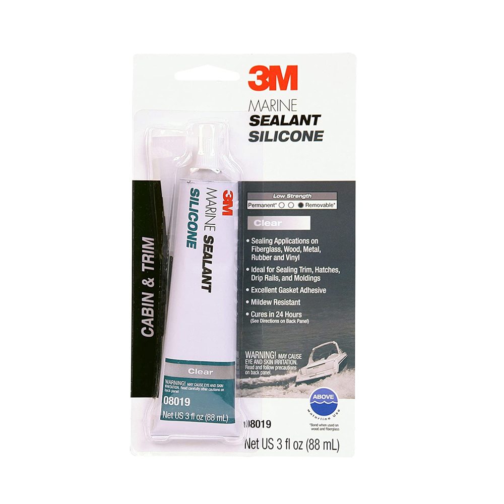 3M 3oz Clear Adhesive Marine Silicone Sealant - Flockneti
