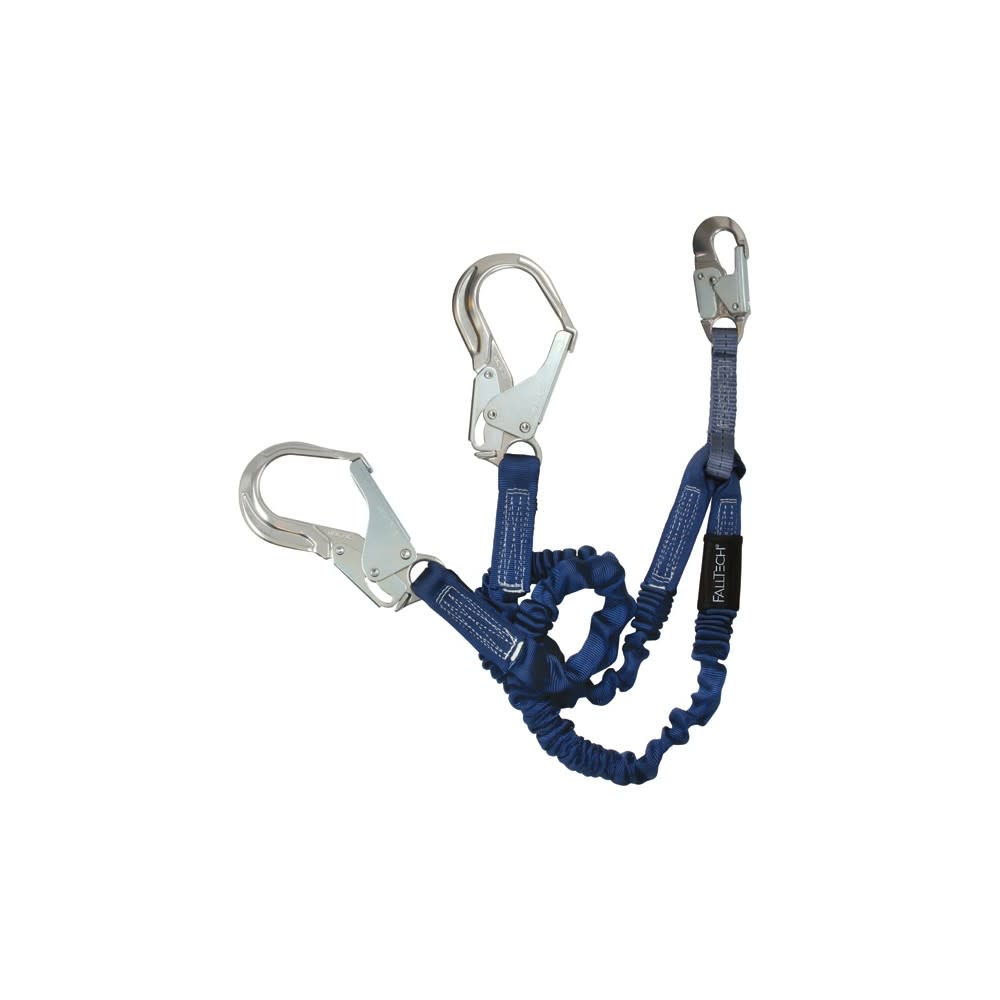 Falltech ElasTech 4.5-6′ Double-Leg Shock Absorbing Lanyard - Flockneti
