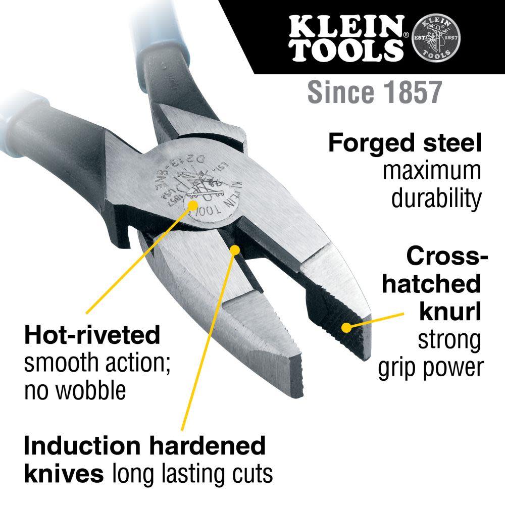 Klein Tools 8-11/16 In. High Leverage Side Cutting Pliers - Flockneti