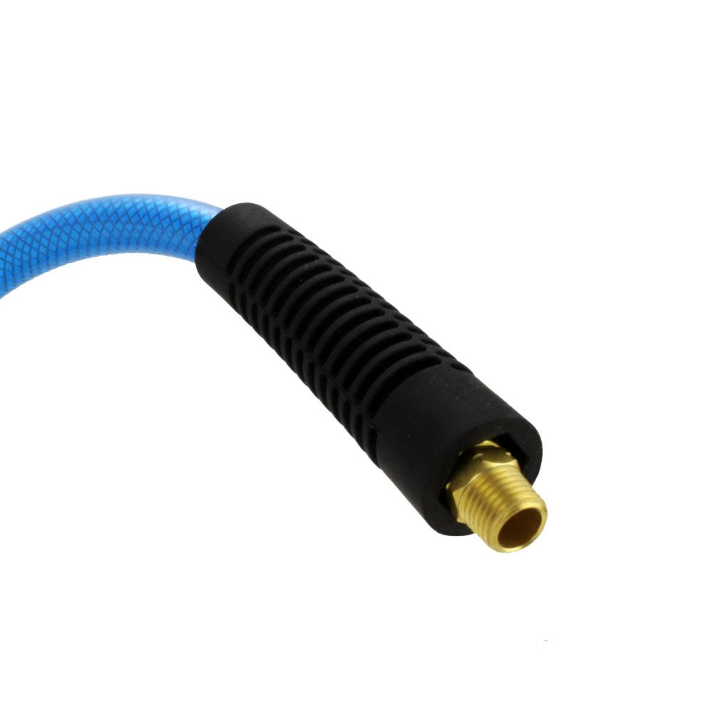 Milton Flex Hose- 100 ft. Flexible Lightweight & Braided Polyurethane Hybrid Air Hose with 1/4 In. MNPT Brass End Fittings  1/4 ID with Bend Restrictor - Flockneti