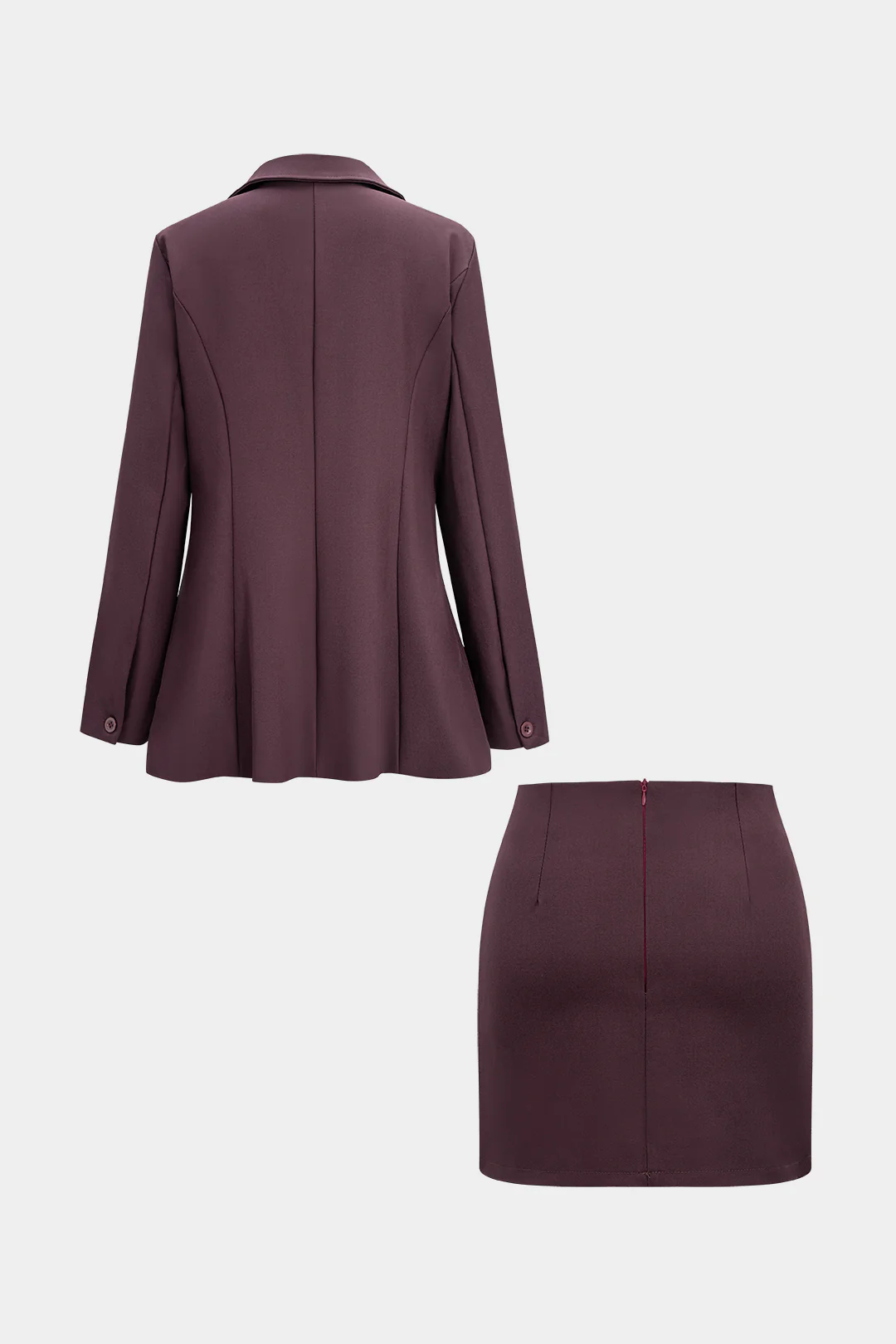 Lapel Button Pocket Cardigan And Mini Skirt Set - Flockneti