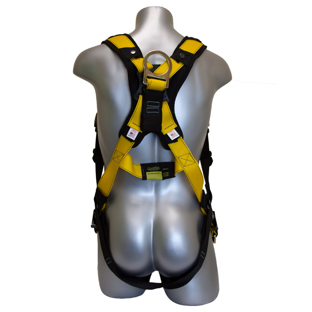 Guardian Fall Protection M-L Series 3 Full-Body Harness with Chest QC & Leg Buckles - Flockneti