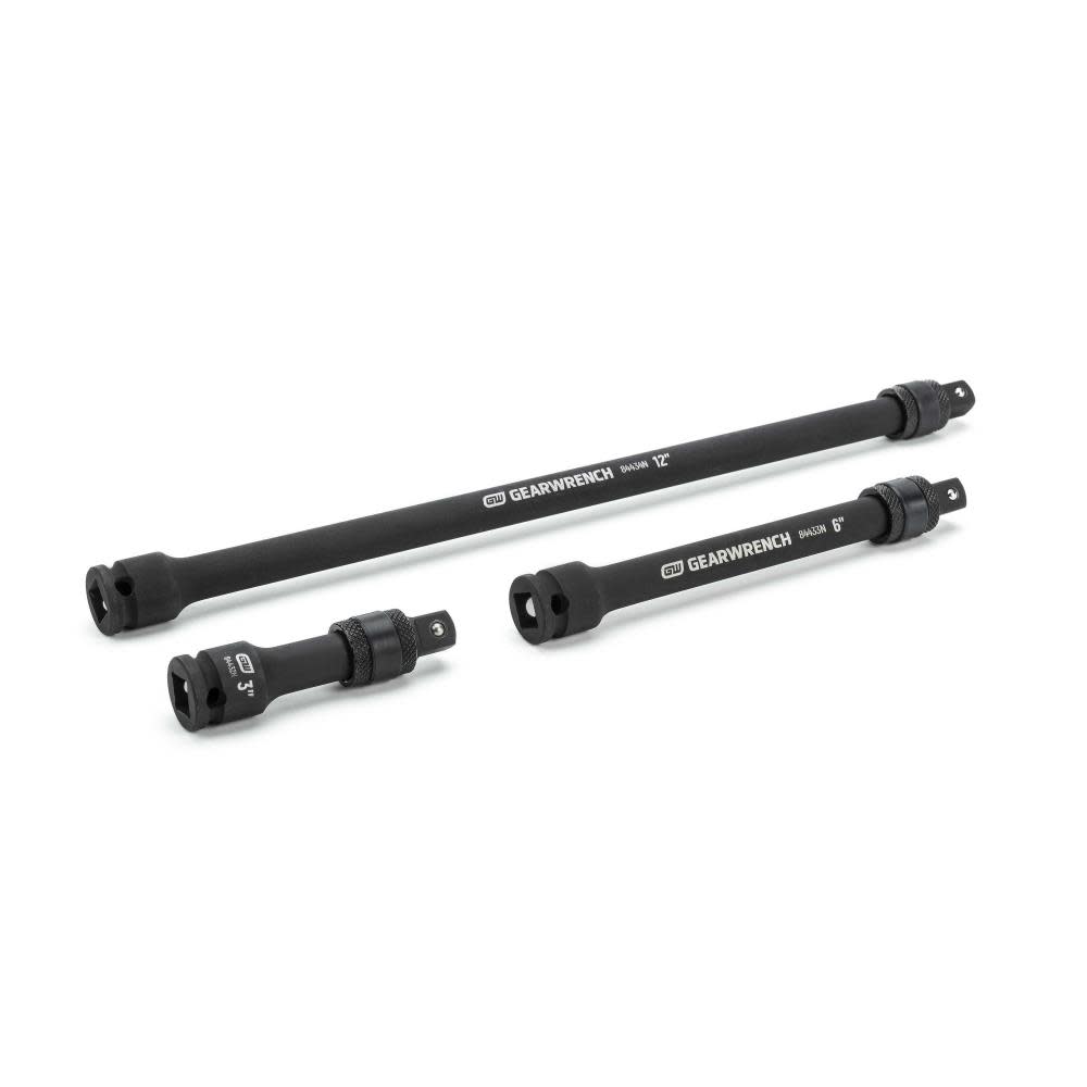 GEARWRENCH 3 Pc 3/8″ Drive Impact Locking Extension Set 3″ 6″ & 12″ - Flockneti