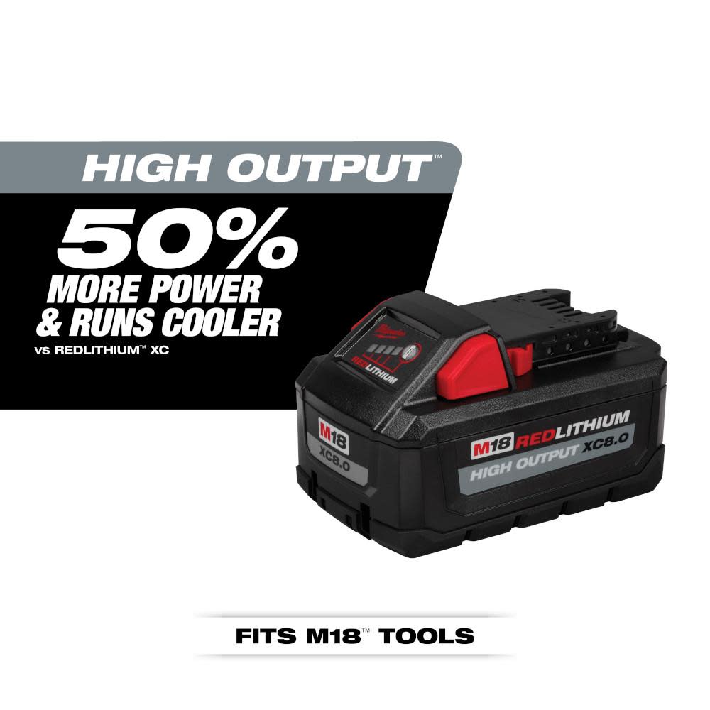 Milwaukee M18 REDLITHIUM HIGH OUTPUT XC8.0 Battery - Flockneti
