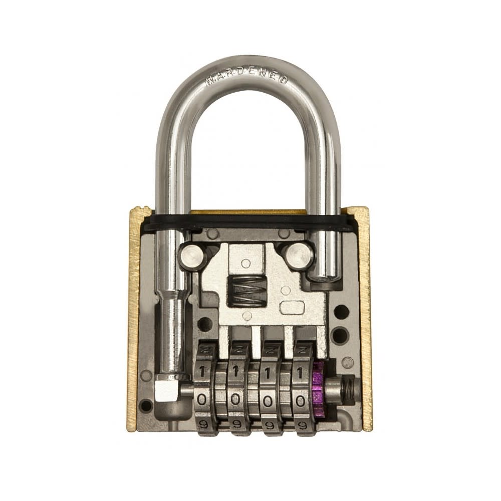 Master Lock 2 In. Wide Brass Resettable Combination Padlock - Flockneti