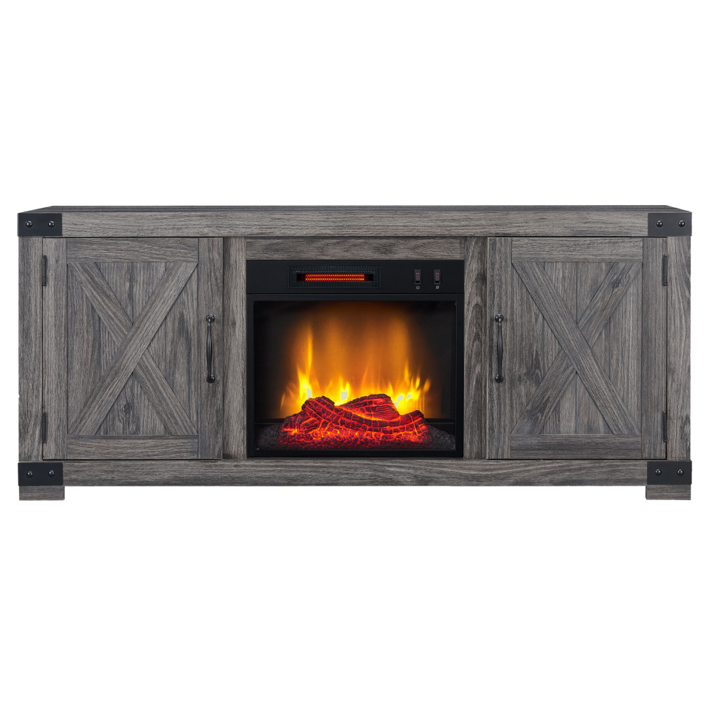 Hearthpro Media Electric Fireplace with Industrial Details - Flockneti
