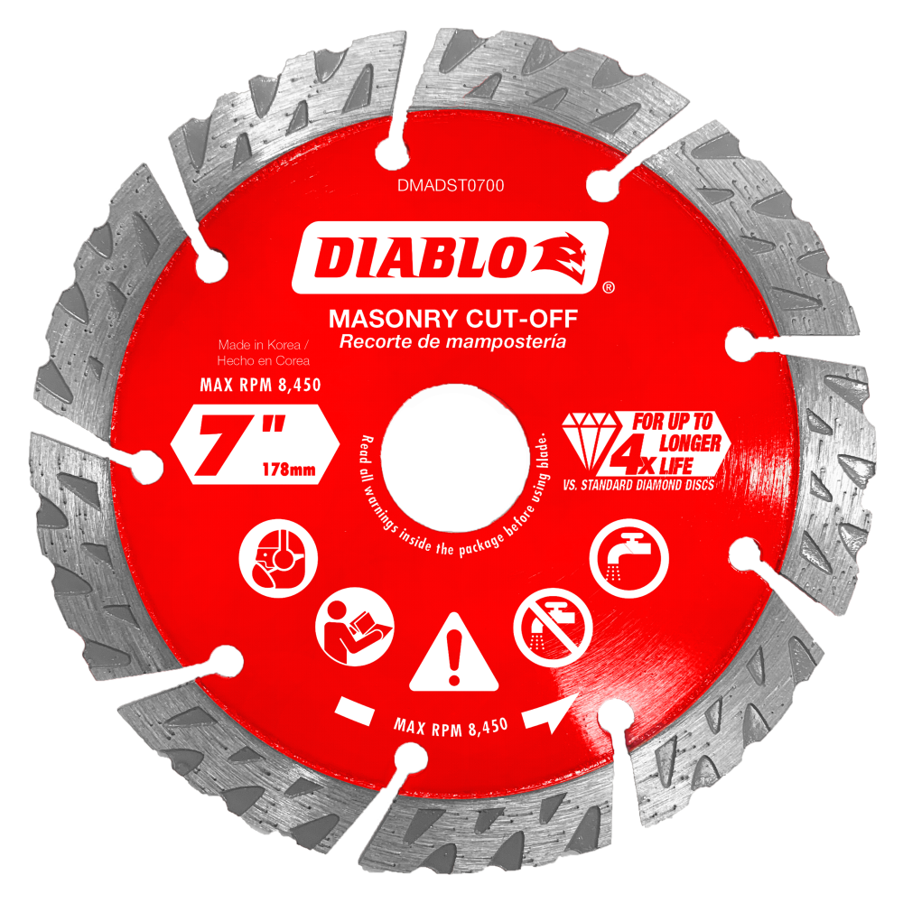 Diablo Tools 7″ Diamond Segmented Cut-Off Discs for Masonry - Flockneti