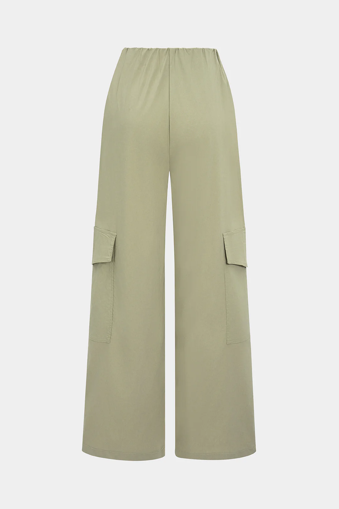 Solid Ruched Zipper Pocket Pants - Flockneti