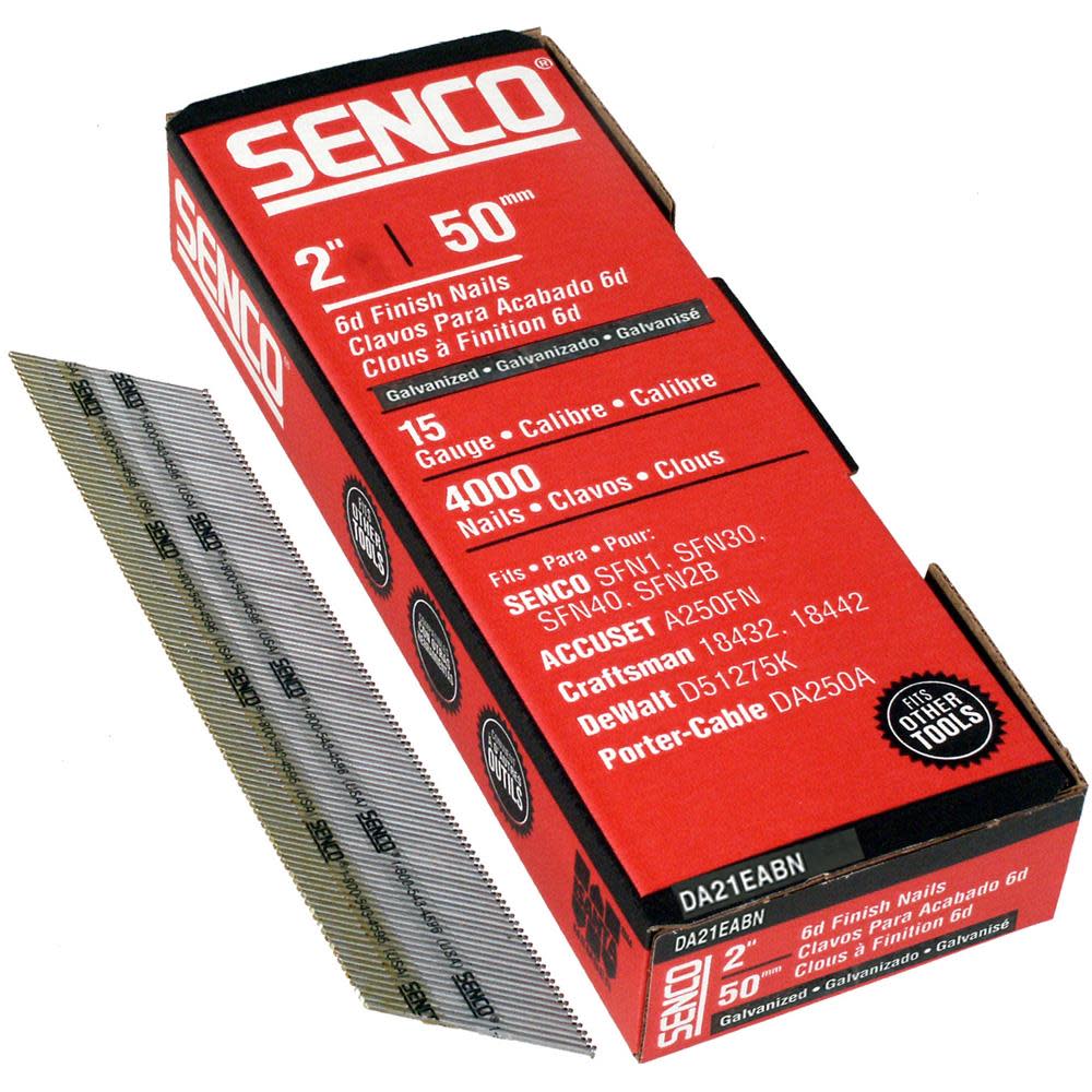 Senco 2 In. Box of 4000 15-Gauge Finish Nail Pack - Flockneti