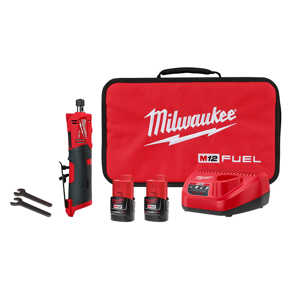 Milwaukee M12 FUEL Straight Die Grinder 2 Battery Kit - Flockneti