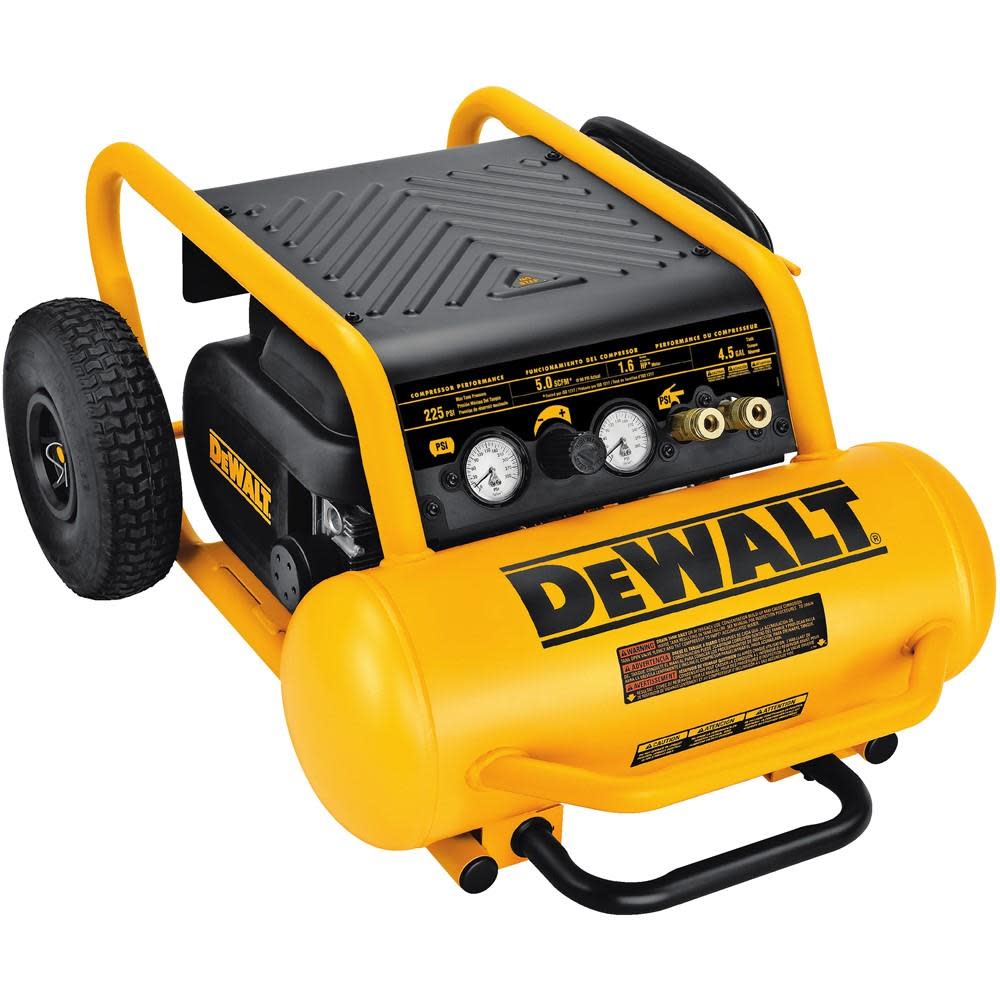 DEWALT HEAVY-DUTY 200PSI 4.5 GALLON ELECTRIC WHEELED COMPRESSOR (D55146) - Flockneti