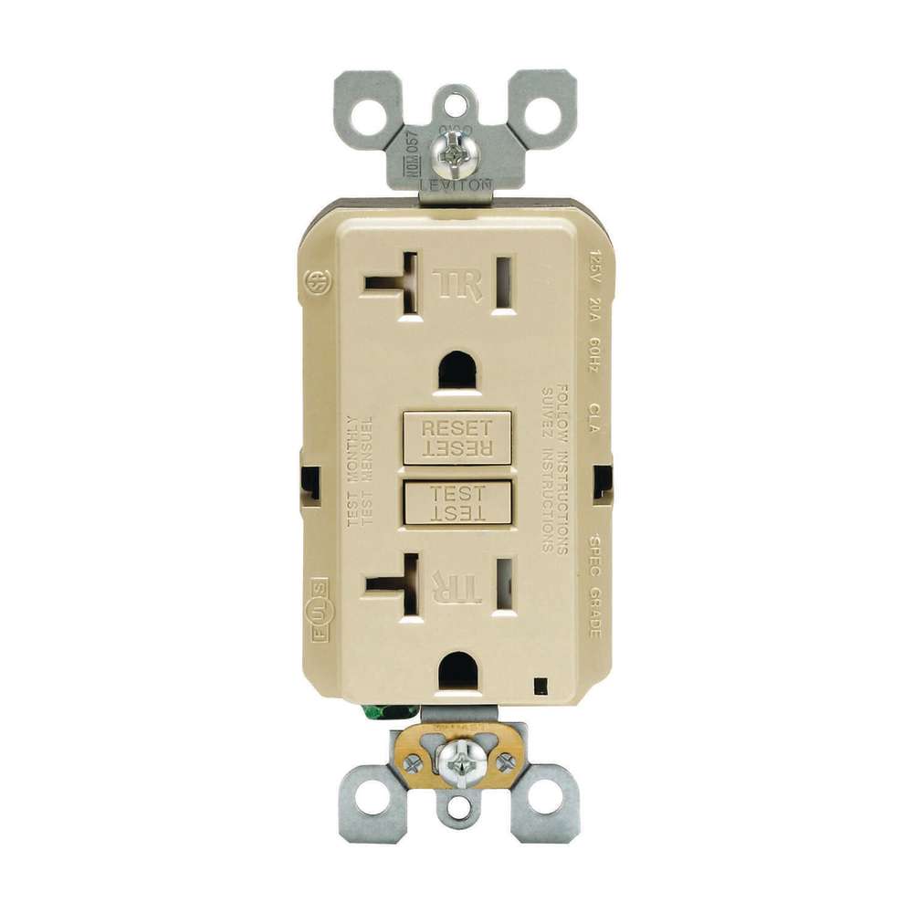 Leviton SmartlockPro GFCI Outlet 20A 125V Duplex Ivory NEMA 5-20R - Flockneti