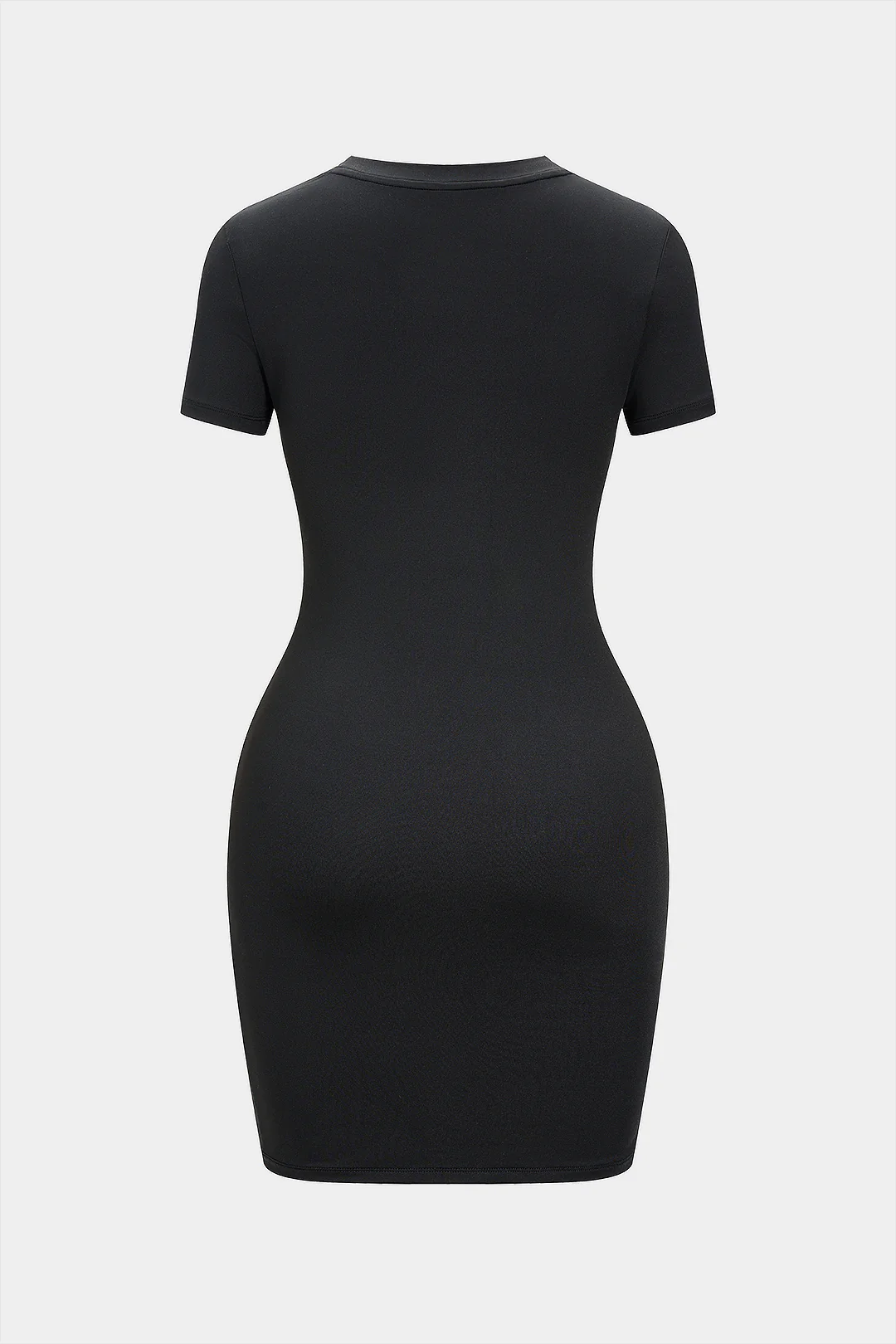 Asymmetrical Twist Knot Short-Sleeve Mini Dress - Flockneti