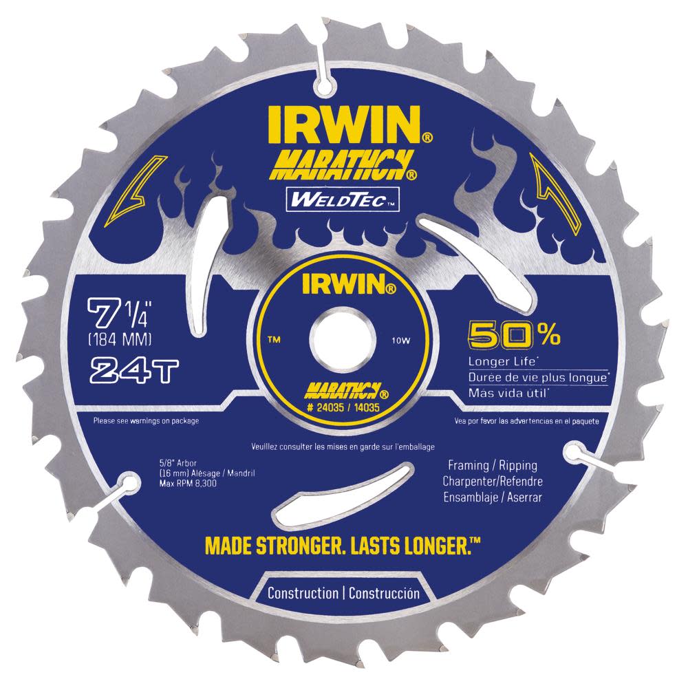 Irwin Weldtec 7-1/4 In. 24T Saw Blade - Flockneti