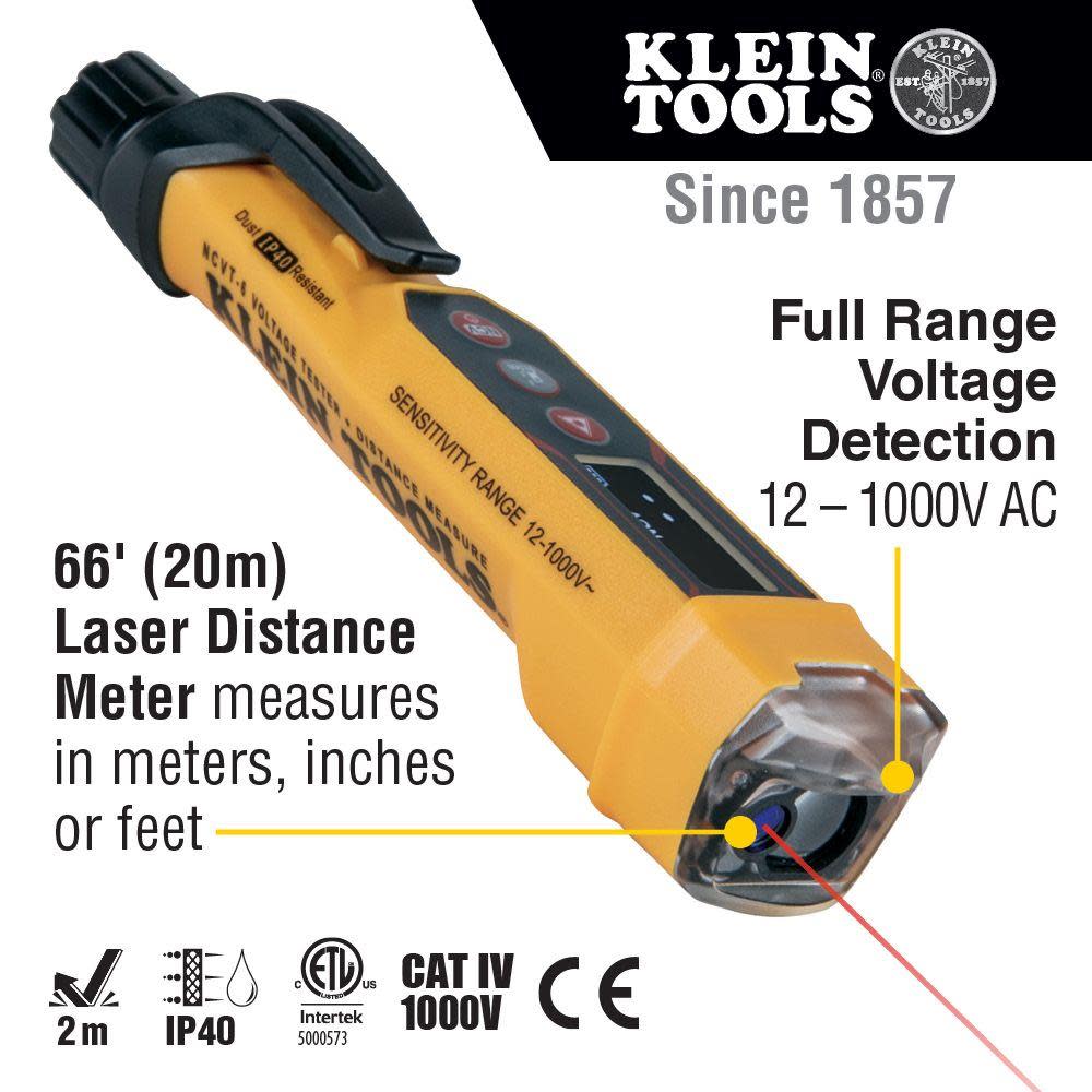 Klein Tools Volt Tester with Laser Dist Meter - Flockneti