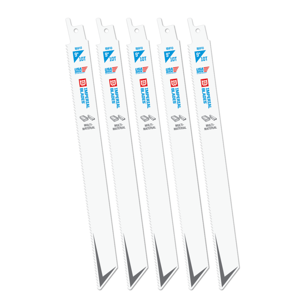 Imperial Blades Standard 9″ 10 TPI Multi-Material Reciprocating Blade 5PC - Flockneti