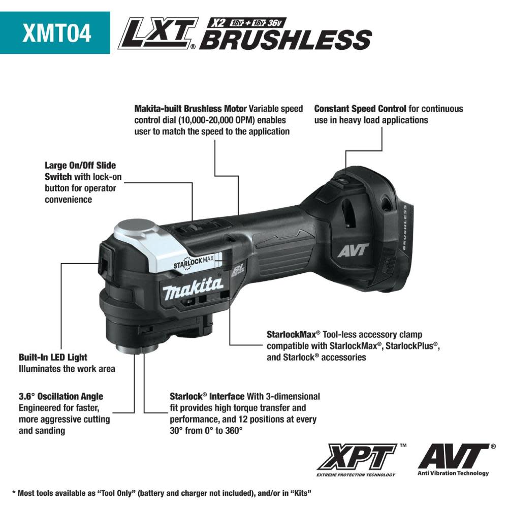 Makita 18V LXT StarlockMax Oscillating Multi Tool Kit - Flockneti