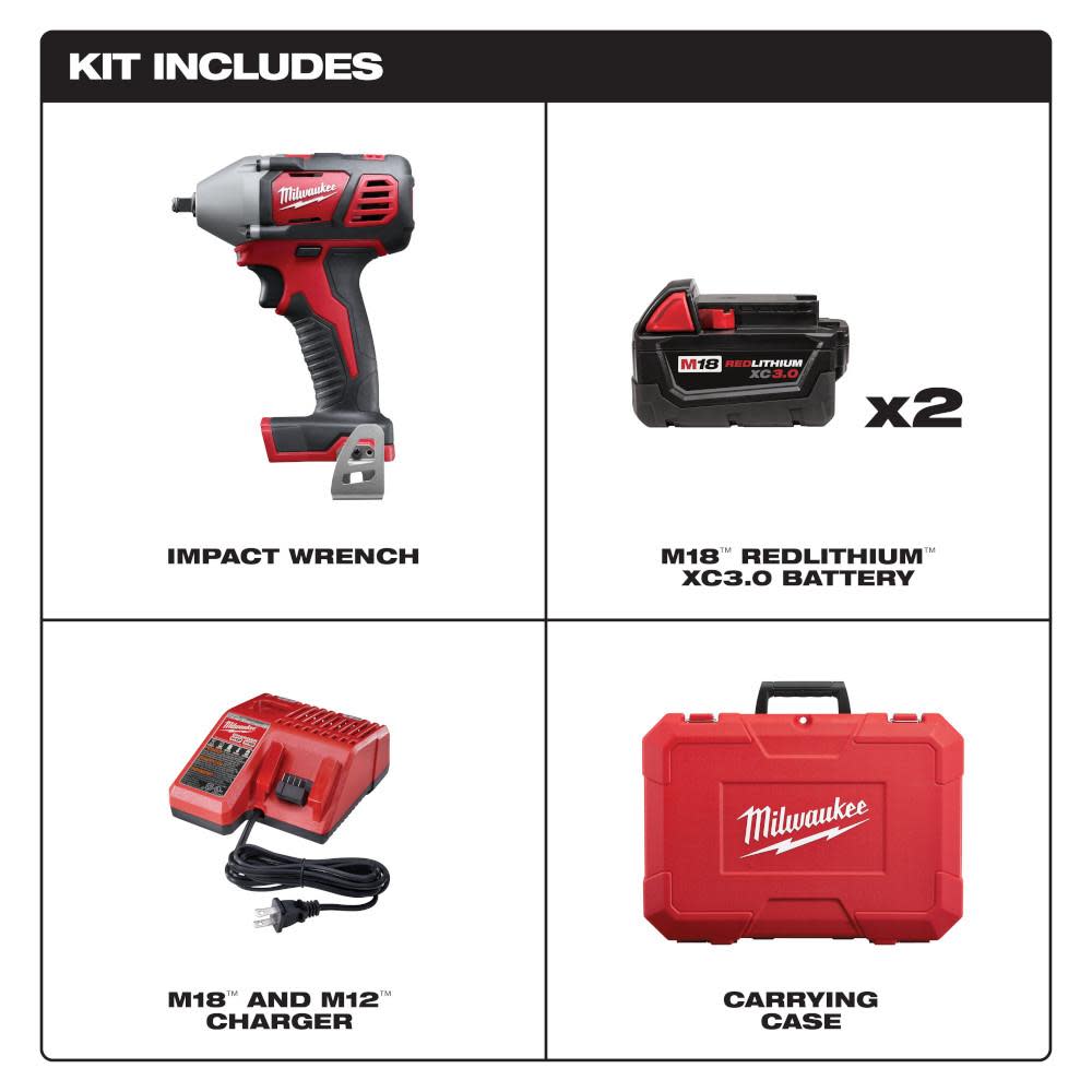Milwaukee M18 3/8 In. Impact Wrench XC Kit - Flockneti